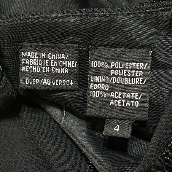 Liz Claiborne NIGHT Evening Gown Dress Maxi Black Beaded Neck Size 4 (READ) - Picture 10 of 10